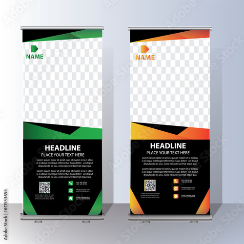 Captivate your audience with stunning graphics on our eye-catching roll-up banner - the perfect way to showcase your brand and message at any event! Boost your visibility today. #GraphicDesign #RollUp