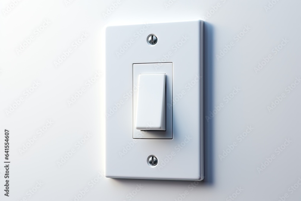 White light switch floating in mid air on white background White light switch floating in mid air on white background