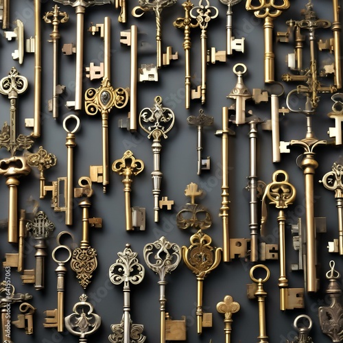 A symmetrical arrangement of enchanted keys, each unlocking a different realm of imagination2