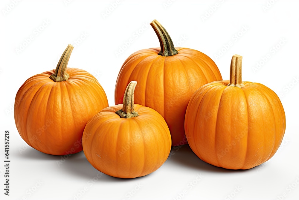 An arrangement of three pumpkins isolated on white with shadows clipping path included An arrangement of three pumpkins isolated on white with shadows clipping path included