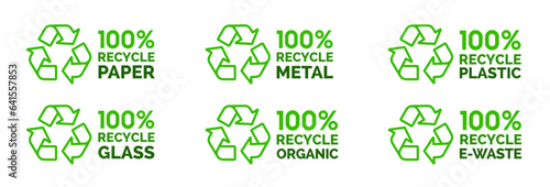 Set of symbols and signs for design of recycle label products .