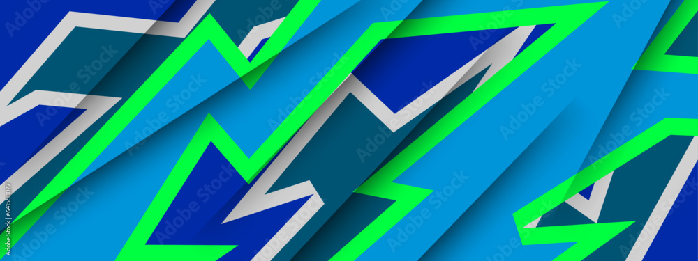 Blue green and grey modern racing sport banner Blue green and grey modern racing sport banner
