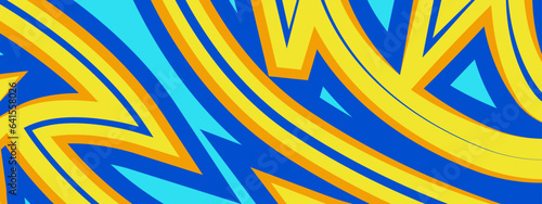 Blue orange and yellow modern racing sport banner