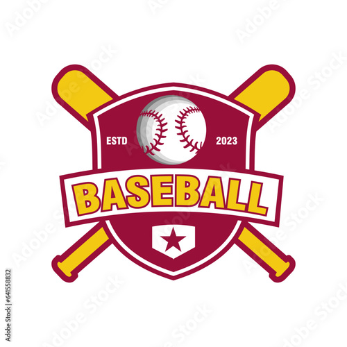 American Sports Logo Inspiration Baseball Club Badge, baseball club. With Stick, Tournament Basketball Club emblem.