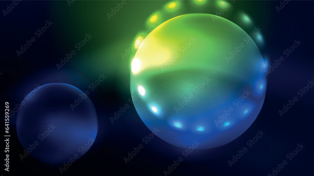 Circles with bright neon shiny light effects, abstract background wallpaper design Circles with bright neon shiny light effects, abstract background wallpaper design