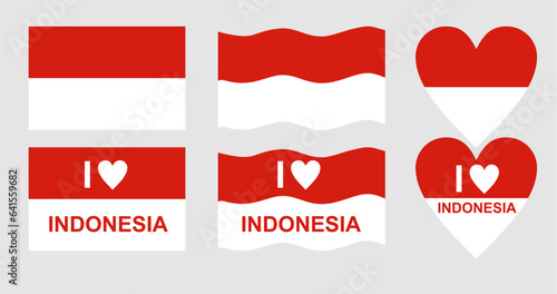 CHEEK STICKERS INDONESIAN FLAG, I LOVE INDONESIA