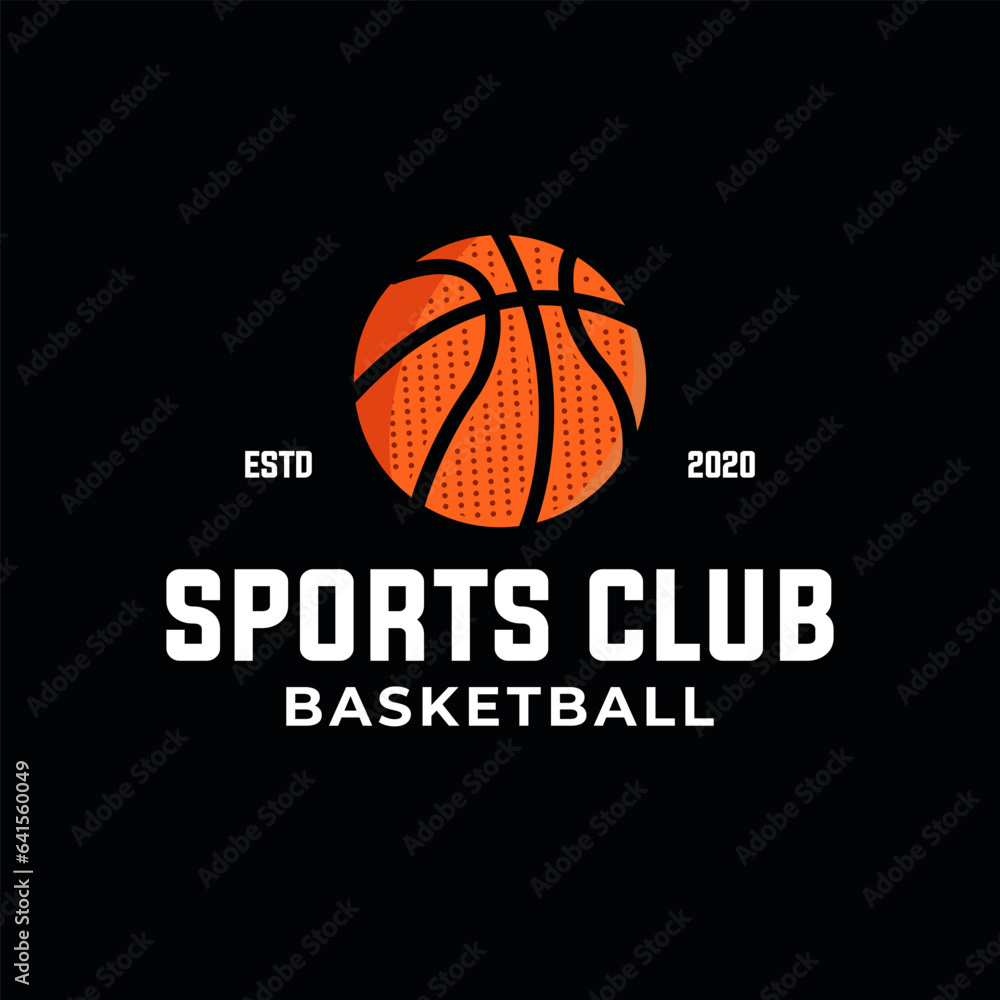 basketball vector graphic template. sport basket illustration in badge emblem patch label style.