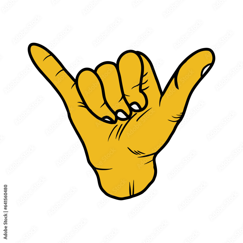 Obraz premium Shaka Hand Symbol Gesture vector