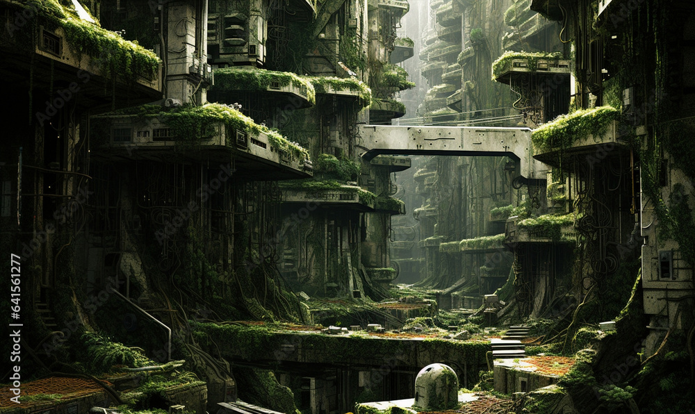 Background fantasy landscape ancient forest travel plant tree moss old green nature wood