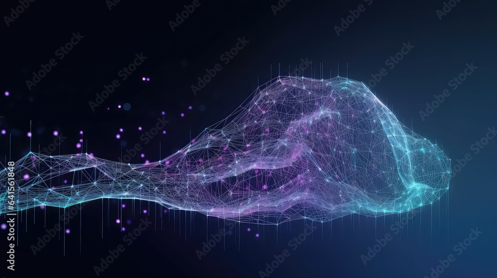 Naklejka premium Abstract neon light background, Generative AI