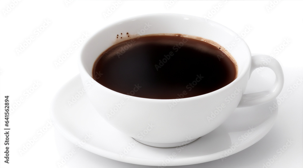 Cup of hot coffee on white background. Generative AI. Cup of hot coffee on white background. Generative AI.