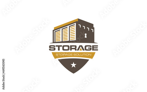 Illustration vector graphic of self storage solution company logo design template