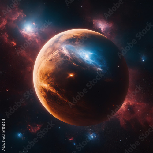 Planets and galaxy  science fiction wallpaper. Beauty of deep space. 