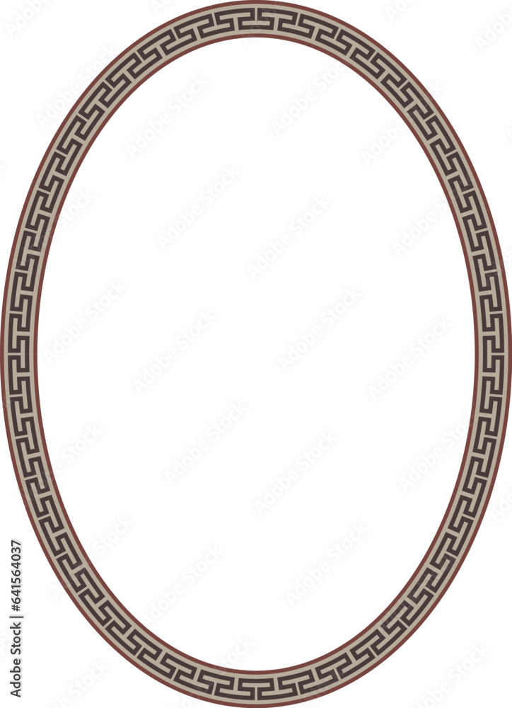 Oval Cushion Shape Frame geometric shape old Greek key pattern Greek meander pattern antique retro vintage meander old-fashioned design picture frame art and craft borders element decorate isolated Oval Cushion Shape Frame geometric shape old Greek key pattern Greek meander pattern antique retro vintage meander old-fashioned design picture frame art and craft borders element decorate isolated
