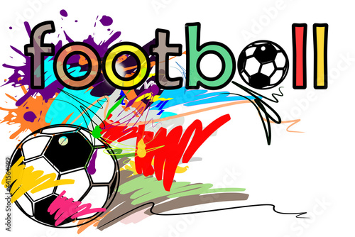 text word football sport art and brush style strokes