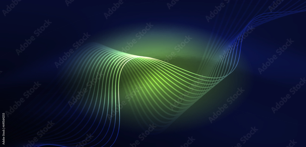 Abstract background neon wave. Hi-tech design for wallpaper, banner, background, landing page, wall art, invitation, prints, posters Abstract background neon wave. Hi-tech design for wallpaper, banner, background, landing page, wall art, invitation, prints, posters