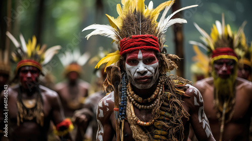 Huli Papua New Guinea The Huli are one of the most famous tribes on Papua New Guinea, an island in Oceania that is home to hundreds of unique traditional tribes. photo