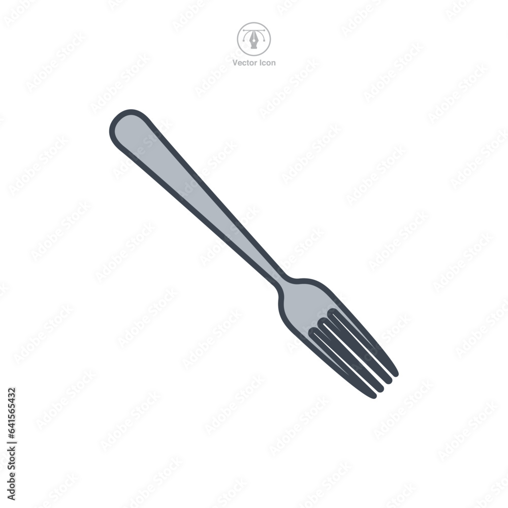 Fork icon symbol vector illustration isolated on white background Fork icon symbol vector illustration isolated on white background