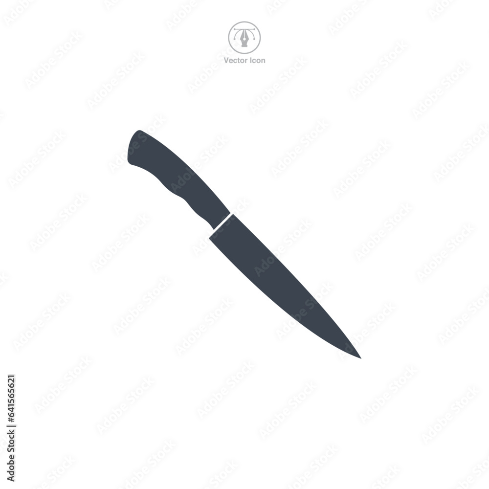 Obraz premium Knife icon symbol vector illustration isolated on white background
