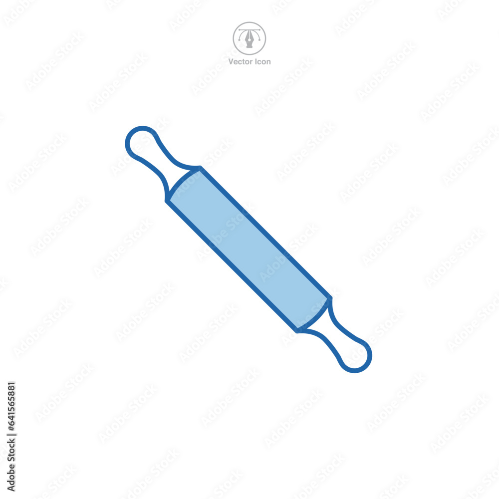 Rolling Pin icon symbol vector illustration isolated on white background Rolling Pin icon symbol vector illustration isolated on white background