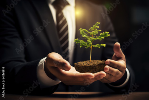 Wallpaper Mural Businessman touching growth graph profit develop sustainable plan for business investment. Financial plan for today and future enable company continuous growth and ensure success in global economic. Torontodigital.ca