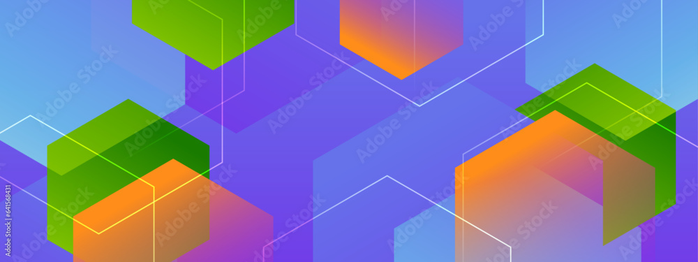 Colorful modern abstract geometric banner with shapes Colorful modern abstract geometric banner with shapes