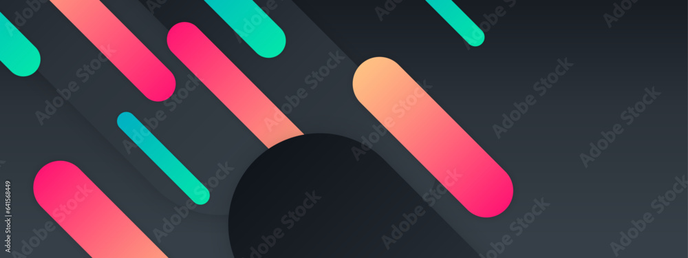 Black green and pink modern abstract geometric banner with shapes Black green and pink modern abstract geometric banner with shapes