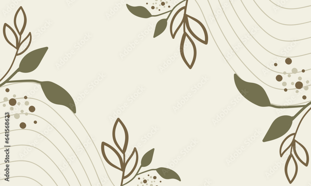 Elegant floral background with leaves and branches ornament