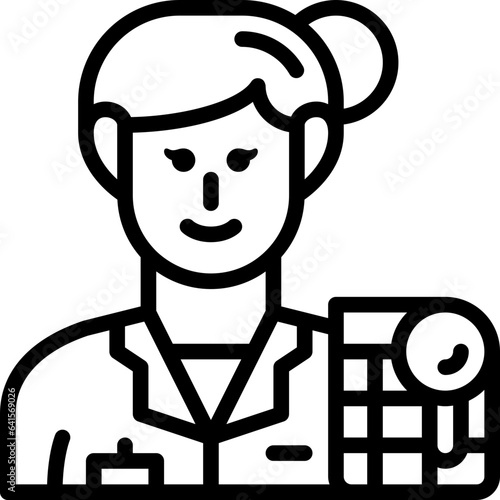 woman auditor line icon