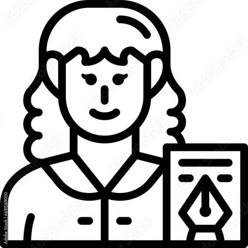 female author line icon