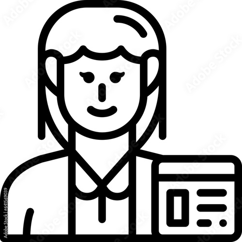 woman blogger line icon