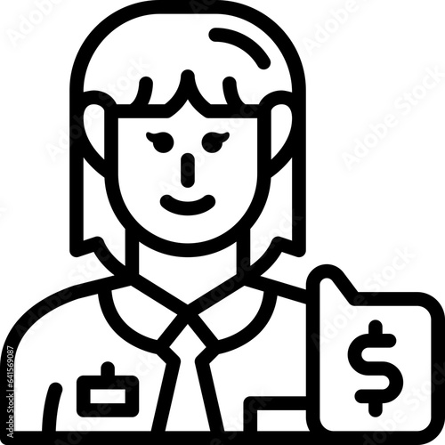 saleswoman line icon