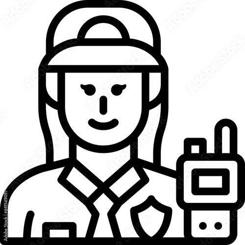 security guard line icon