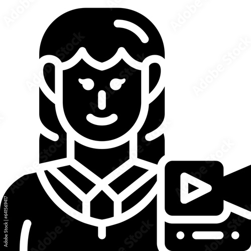 woman vlogger solid icon