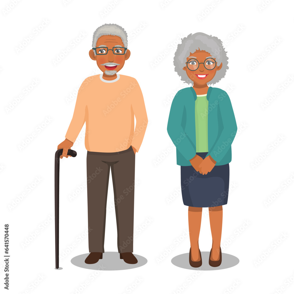 Portrait of African grandparents senior elderly couple grandpa and grandma standing together Portrait of African grandparents senior elderly couple grandpa and grandma standing together
