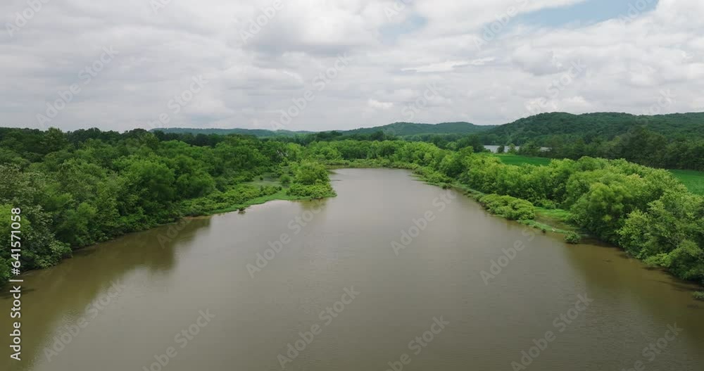 Tennessee River Near Mousetail Landing State Park In Perry County, Tennessee, USA. aerial Tennessee River Near Mousetail Landing State Park In Perry County, Tennessee, USA. aerial