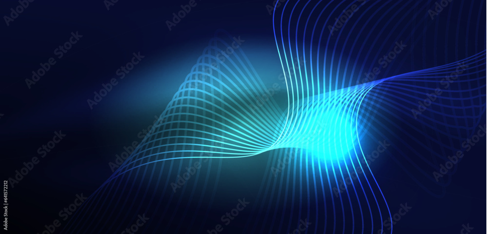 Abstract background neon wave. Hi-tech design for wallpaper, banner, background, landing page, wall art, invitation, prints, posters Abstract background neon wave. Hi-tech design for wallpaper, banner, background, landing page, wall art, invitation, prints, posters