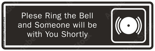 Ring bell sign and labels please ring bell and someone will be with you shortly