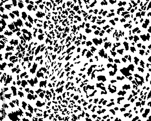 Leopard print pattern animal seamless for printing  cutting stickers  cover  wall stickers  home decorate and more. Leopard black spots on a white background classic design.
