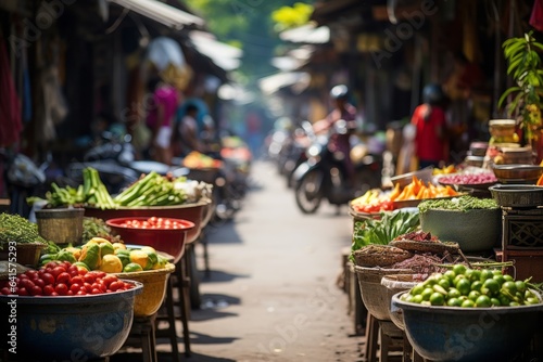 Bustling Balinese Market, Generative AI