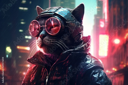 Nocturnal Circuitry: Cyberpunk Cat In The Labyrinth Of Night City 