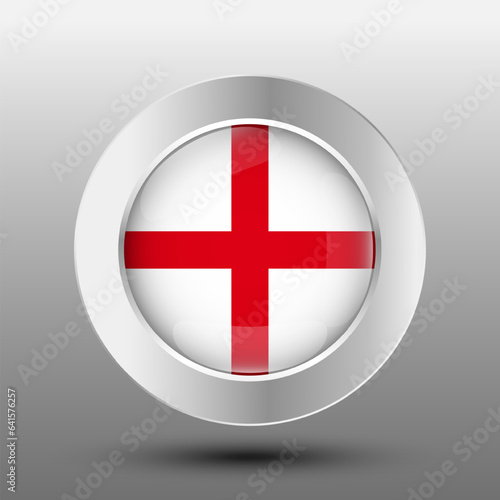 England round flag metal button background