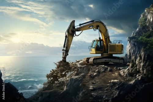 Cliffhanging Excavator: A Study In Extreme Engineering 