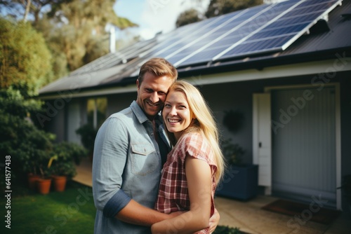 Couple's Ecstatic Moment In Driveway Of Solar Panel Equipped House 