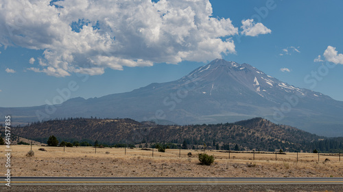 Mount Shasta active volcano at the southern end Cascade Range in Siskiyou County California © Larry D Crain