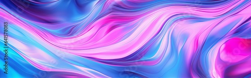 Abstract Liquid Swirls on Holographic Fluid Neon Pink and Blue Liquid Abstraction Dreams Flow  AI Generative  Generative AI