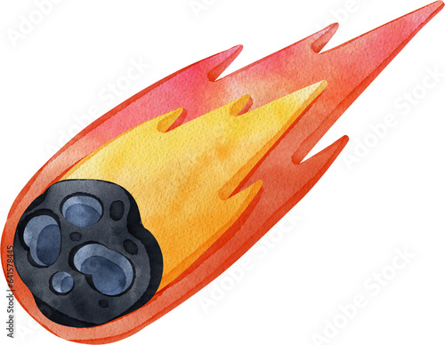 Space astronomy watercolor png element