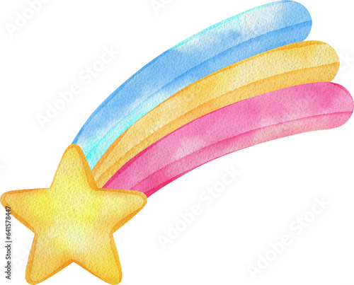 Space astronomy watercolor png element