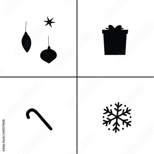 FLAT DESIGN Christmas SILHOUETTE SET


