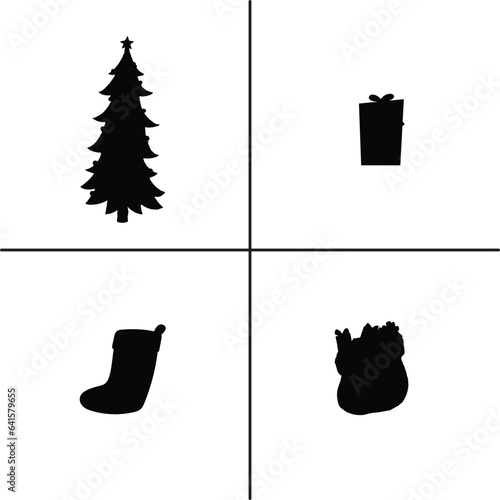 FLAT DESIGN Christmas SILHOUETTE SET


